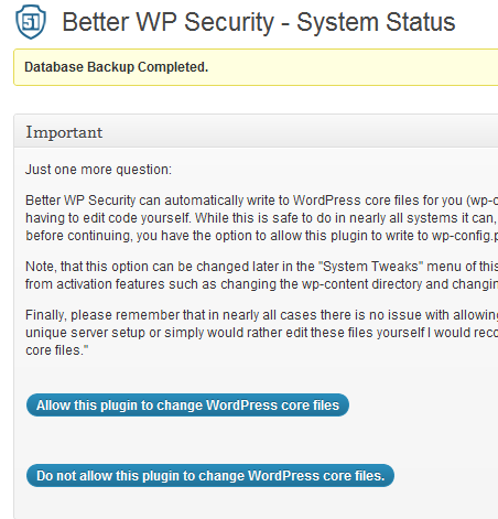 Better WP Security Permission